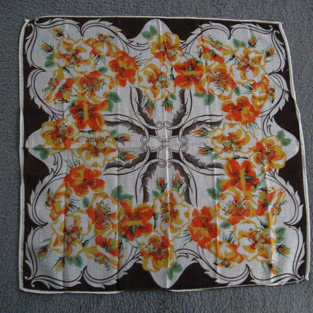 Mid Century Vintage 1950's Women's Handkerchief